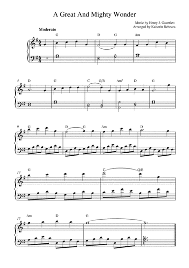 A Great And Mighty Wonder (arr. Kaiserin Rebecca)