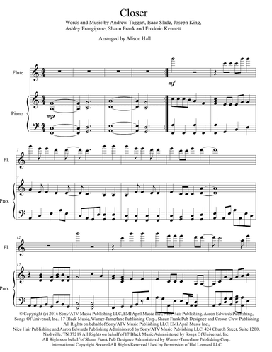 Closer (arr. Alison Hall)