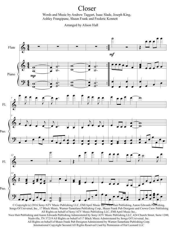 Closer (arr. Alison Hall)