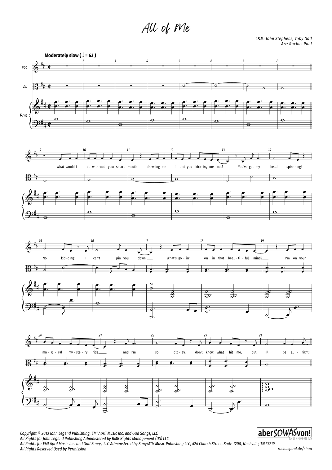 All Of Me (arr. Rochus Paul)