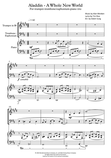 A Whole New World (from 'Aladdin') (arr. Edwin Sung)