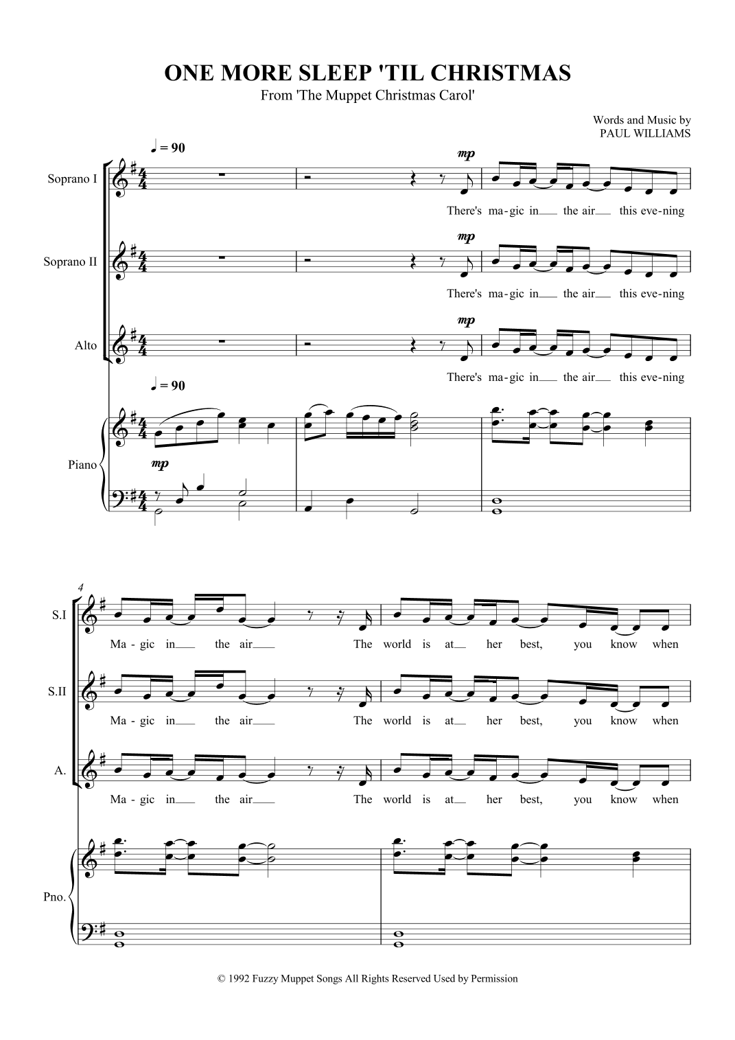 One More Sleep 'til Christmas (arr. SCMusic)