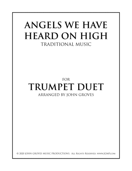 Angels We Have Heard On High - Trumpet Duet (arr. John Groves)