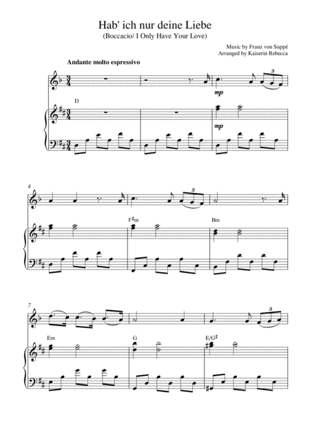 Hab' ich nur deine Liebe (Boccacio/ I Only Have Your Love) (arr. Kaiserin Rebecca)