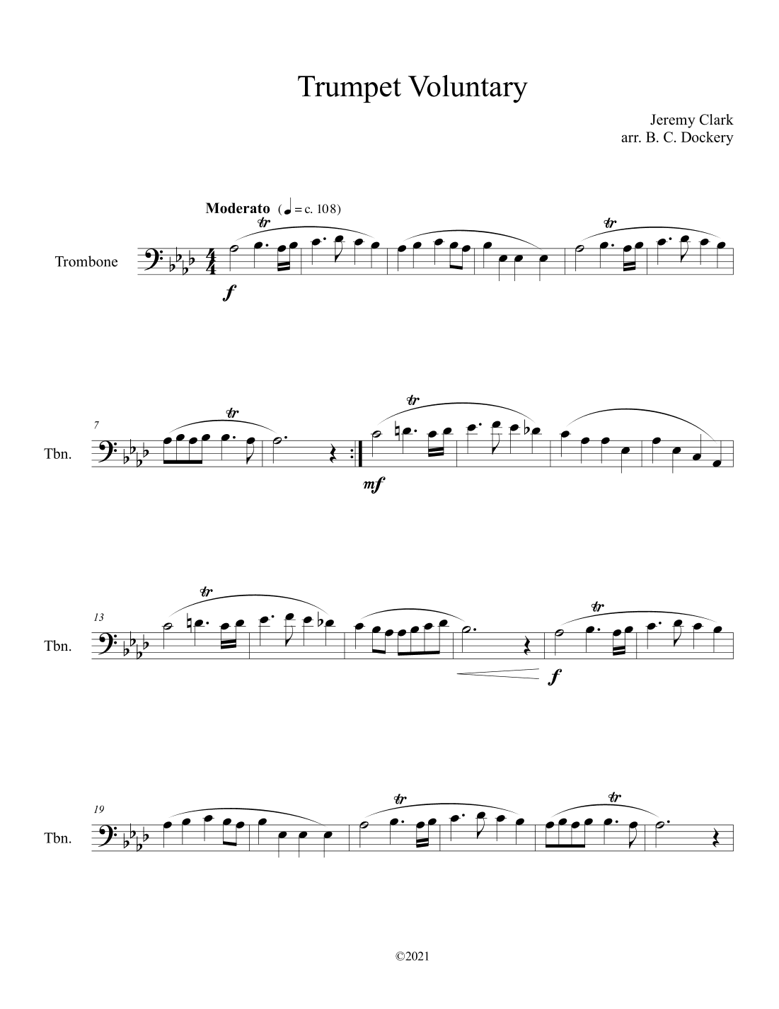 Trumpet Voluntary (Trombone Solo) (arr. B. C. Dockery)