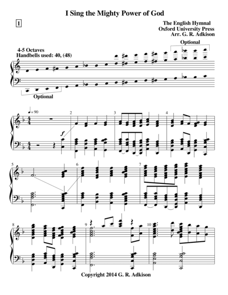 I Sing the Mighty Power of God (arr. G. R. Adkison)