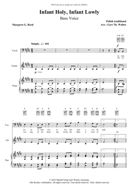 Infant Holy, Infant Lowly (arr. Gert Th. Walter)