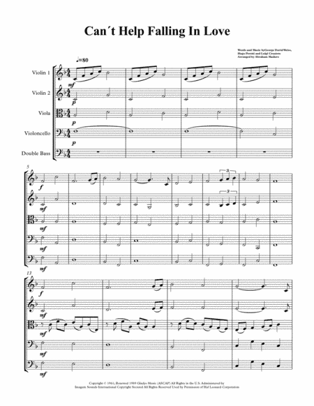 Can't Help Falling In Love (arr. Abraham Maduro)