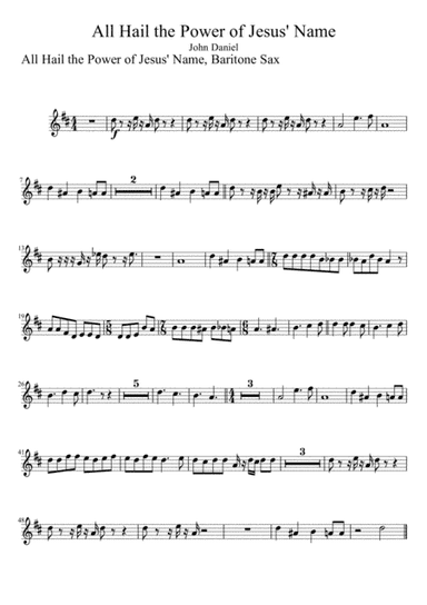 All Hail the Power of Jesus' name, Baritone Sax (arr. John W. Daniel)