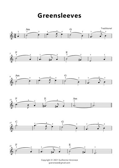 Greensleeves (arr. Guilherme Veroneze)