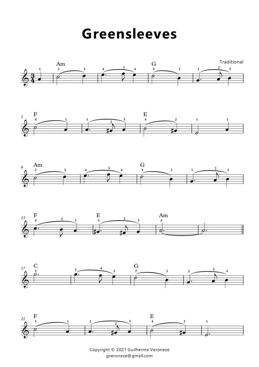 Greensleeves (arr. Guilherme Veroneze)