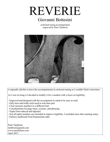 Bottesini Reverie (Orchestral Tuning) (arr. Peter Tambroni)