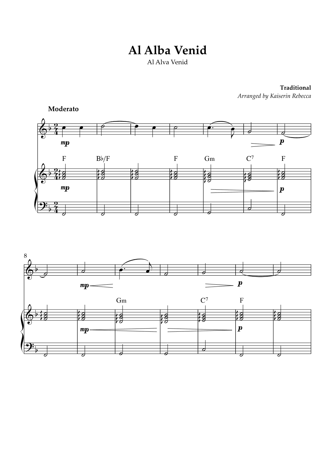 Al Alba Venid (arr. Kaiserin Rebecca)