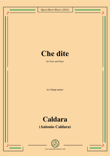 Caldara-Che dite,in f sharp minor (arr. OSM Press)