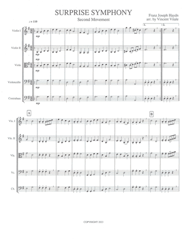 SURPRISE SYMPHONY-2ND MVT.   (easy) (arr. Vincent Vitale)