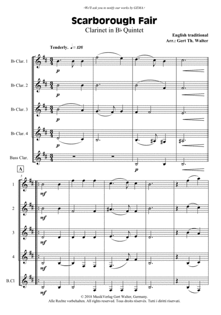 Scarborough Fair (arr. Gert Th. Walter)
