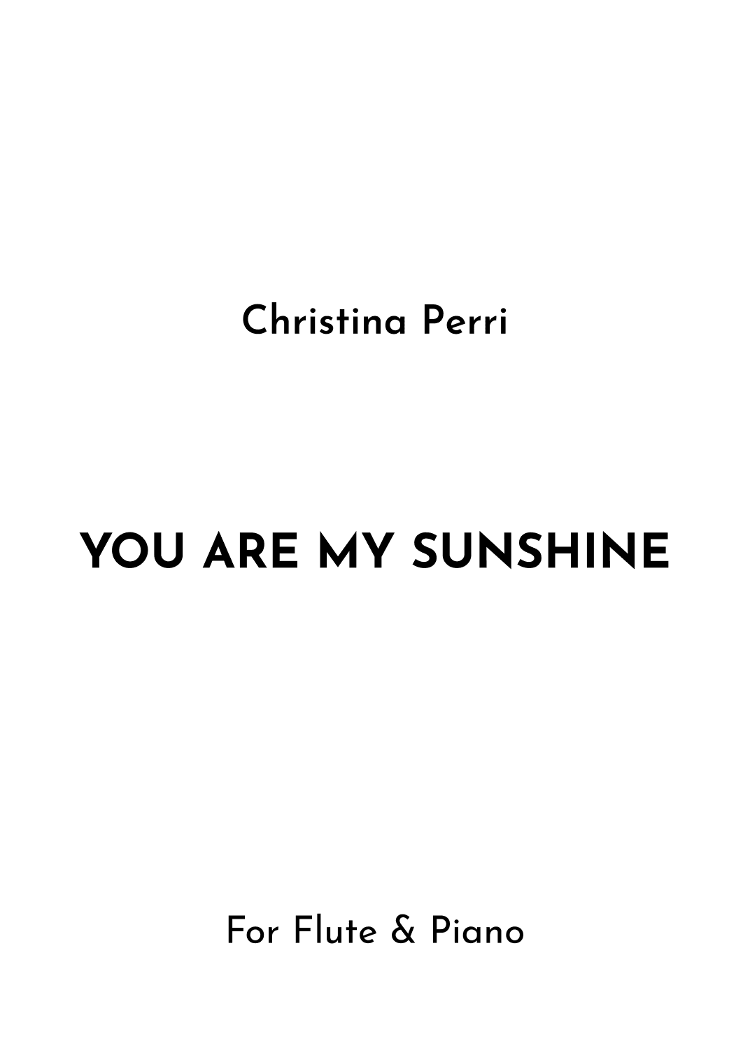 You Are My Sunshine (arr. Jireh J.)