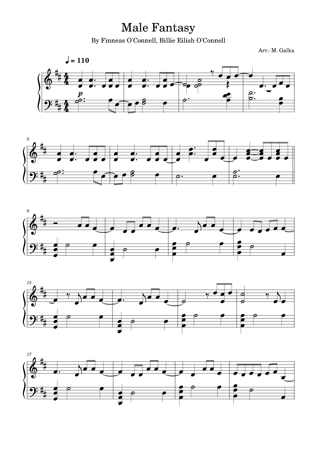 Male Fantasy (arr. M. Galka)