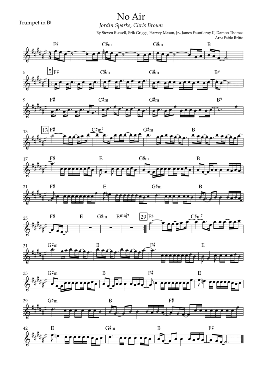 No Air (arr. Fabio Britto)