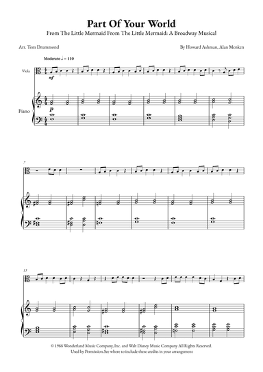 Part Of Your World (arr. Tom Drummond)