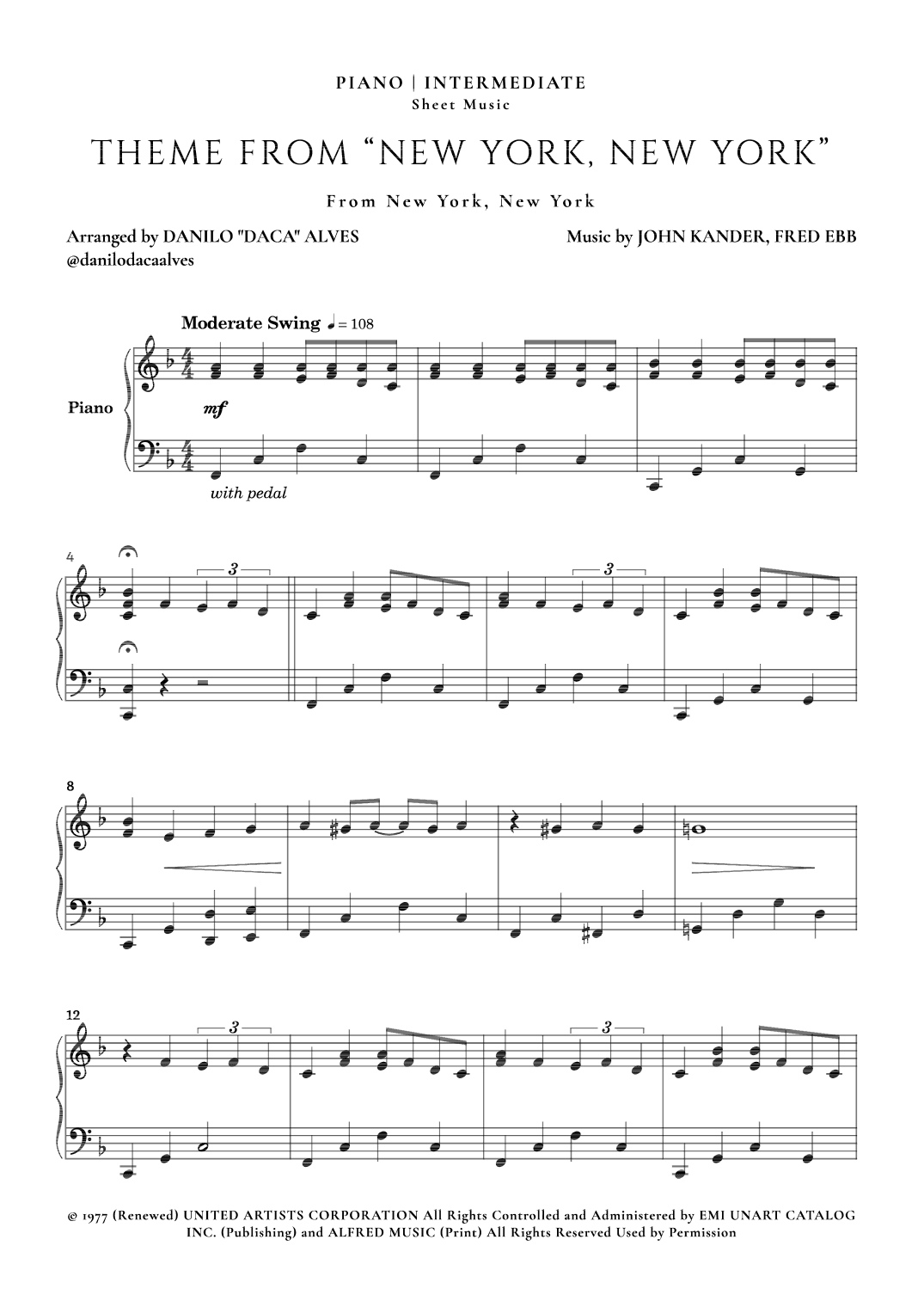 Theme From "new York, New York" (arr. Danilo "Daca" Alves)