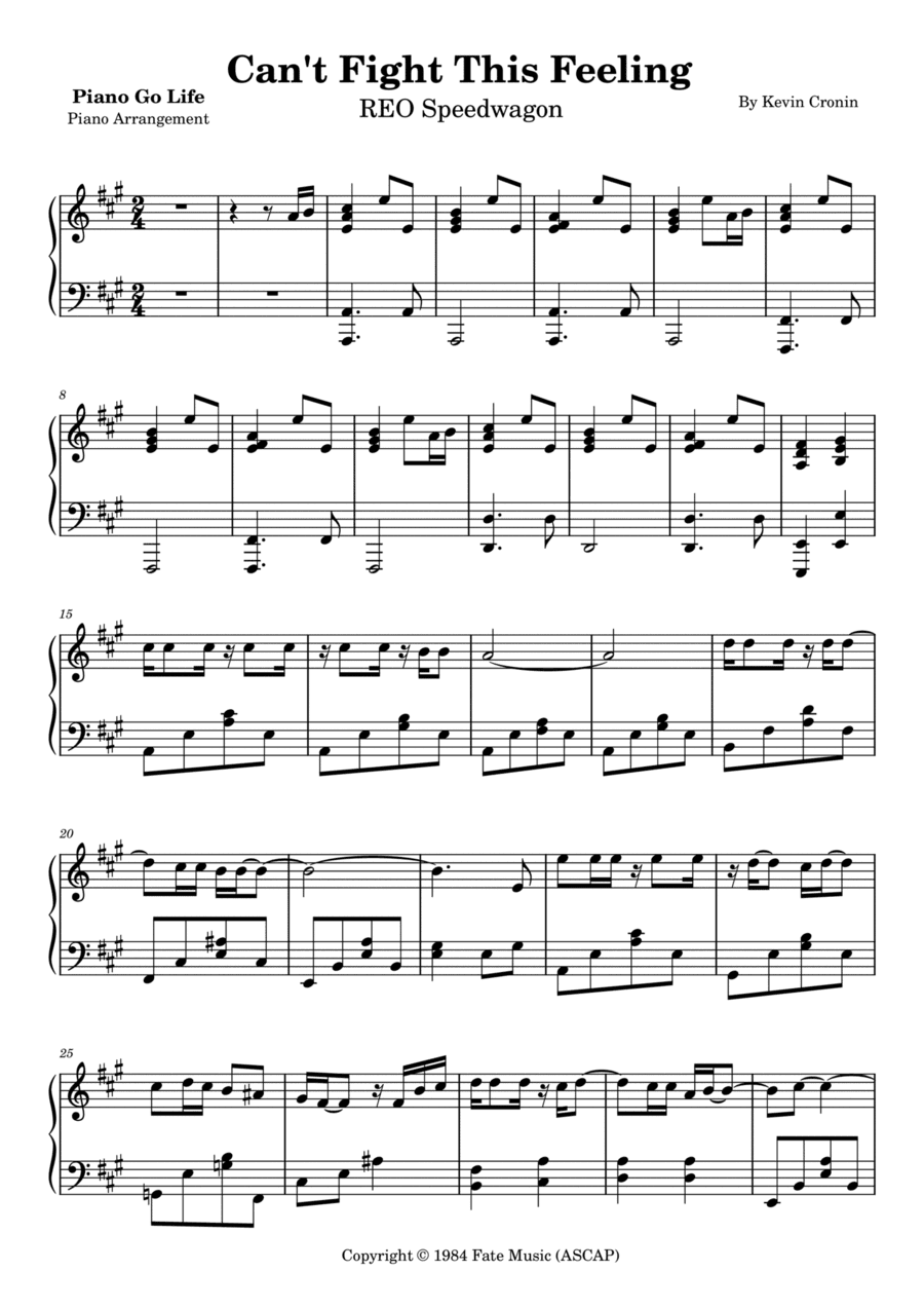 Can't Fight This Feeling (arr. Piano Go Life)
