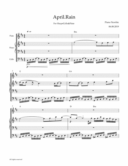 April Rain (for harp,cello and flute)
