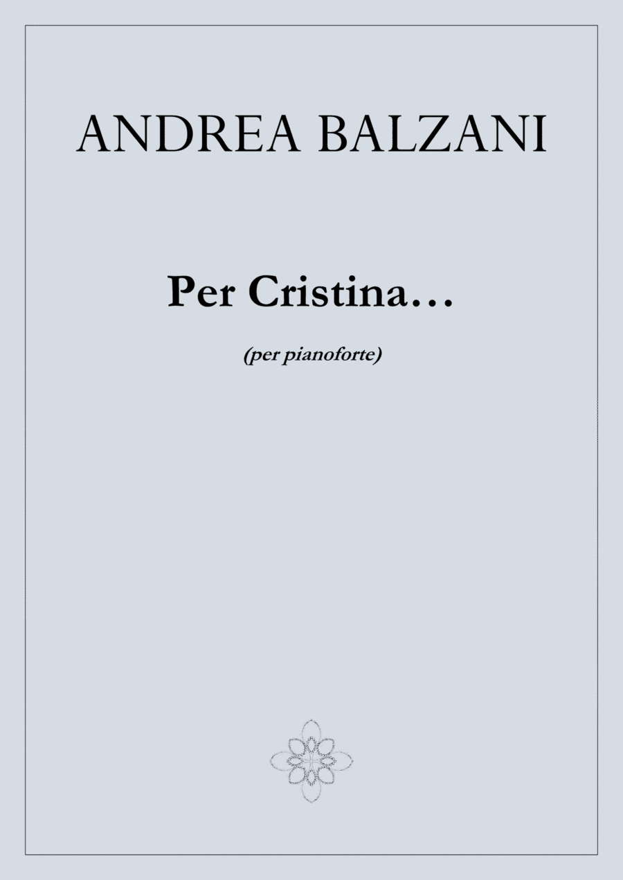 Per Cristina... [PIANO SCORE] (foglio album)