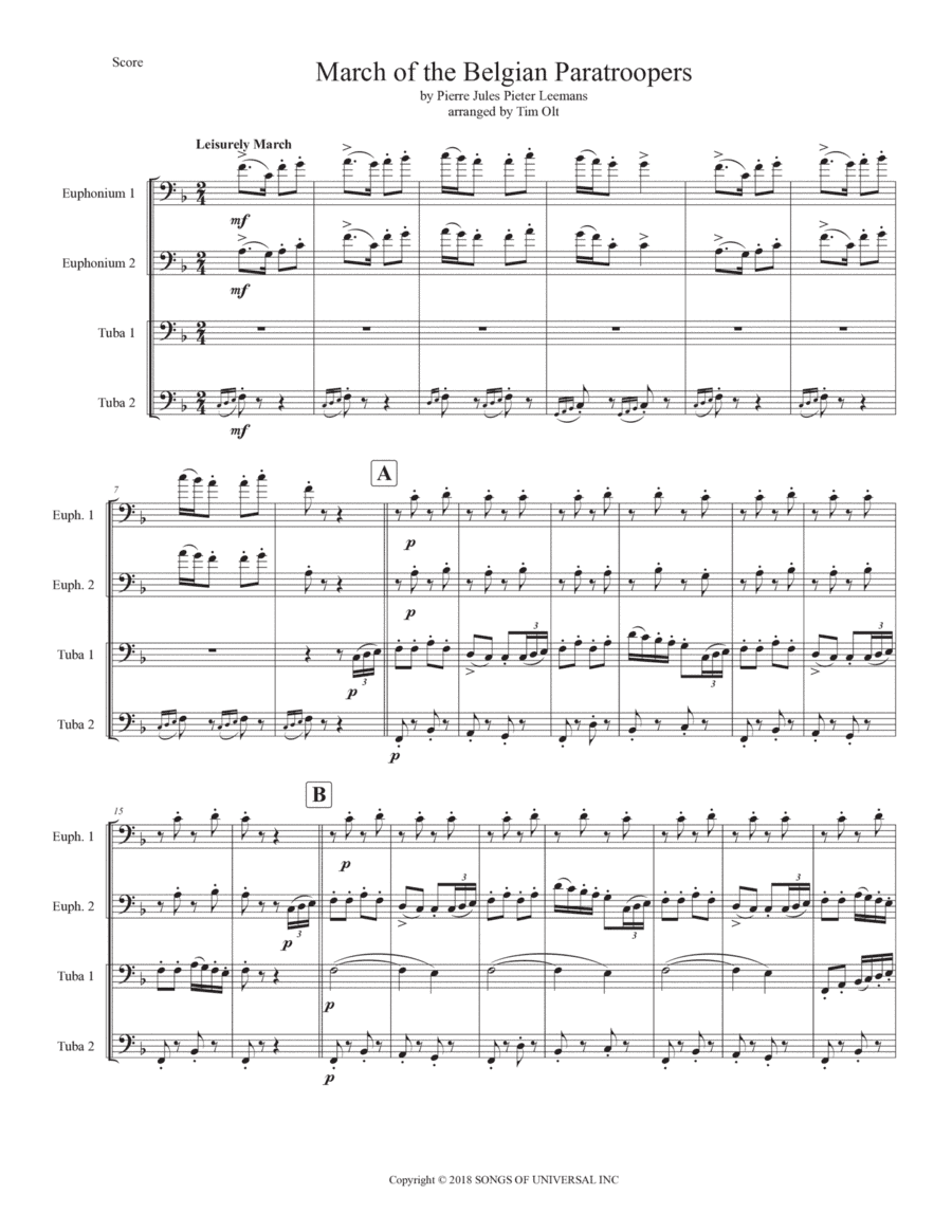 Belgian Paratroopers (arr. Tim Olt)