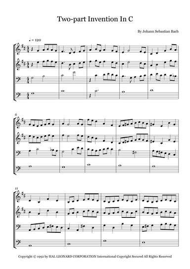 Two-part Invention In C (arr. Fernanda Moura)