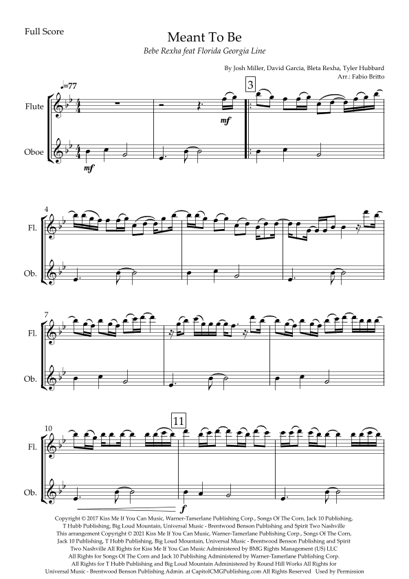 Meant To Be (arr. Fabio Britto)