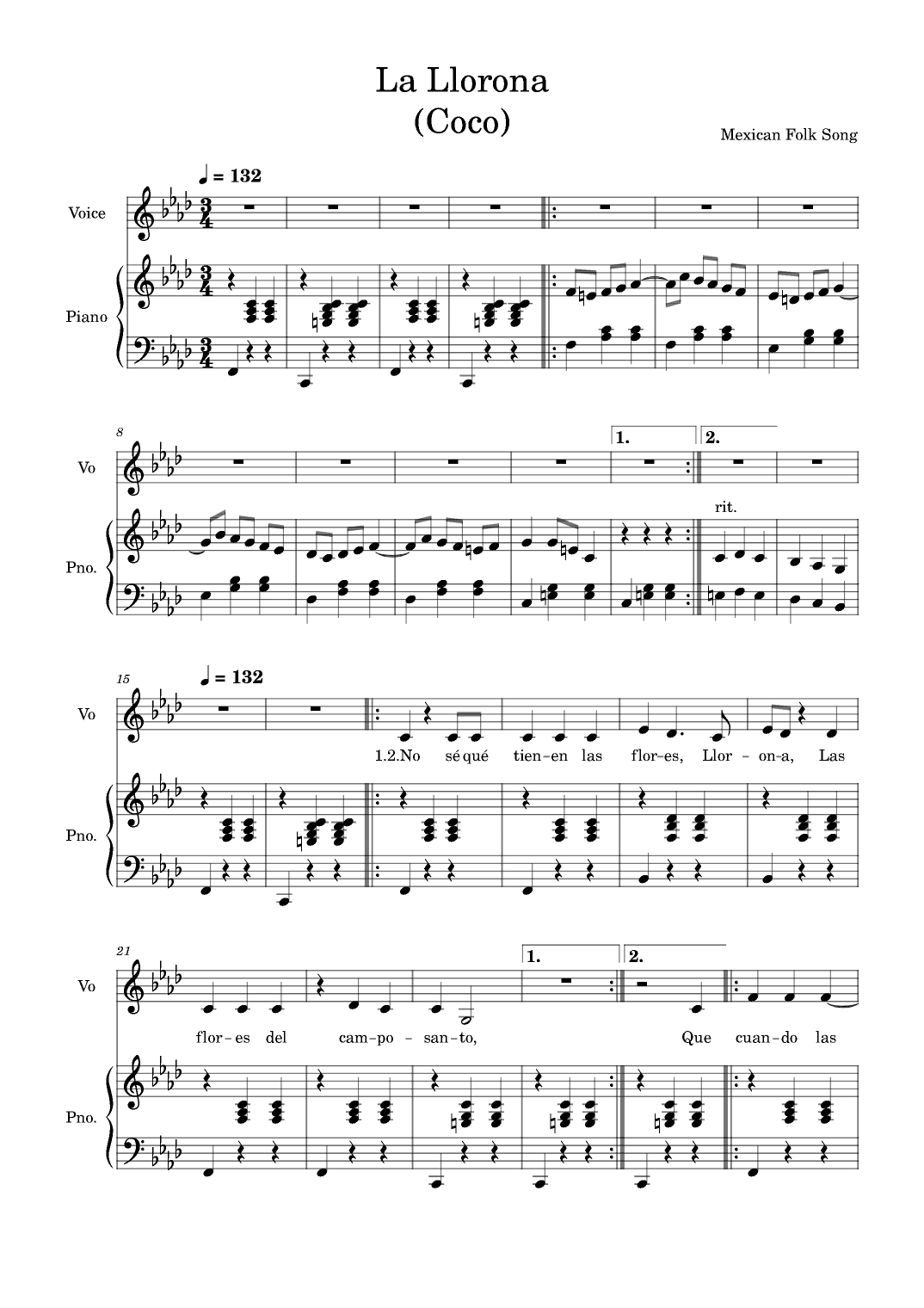 La Llorona (Coco) (arr. Christina Magallanes Jones)