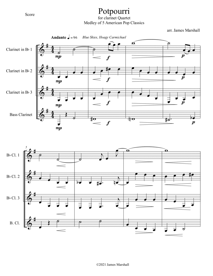Blue Skies (arr. James Marshall)
