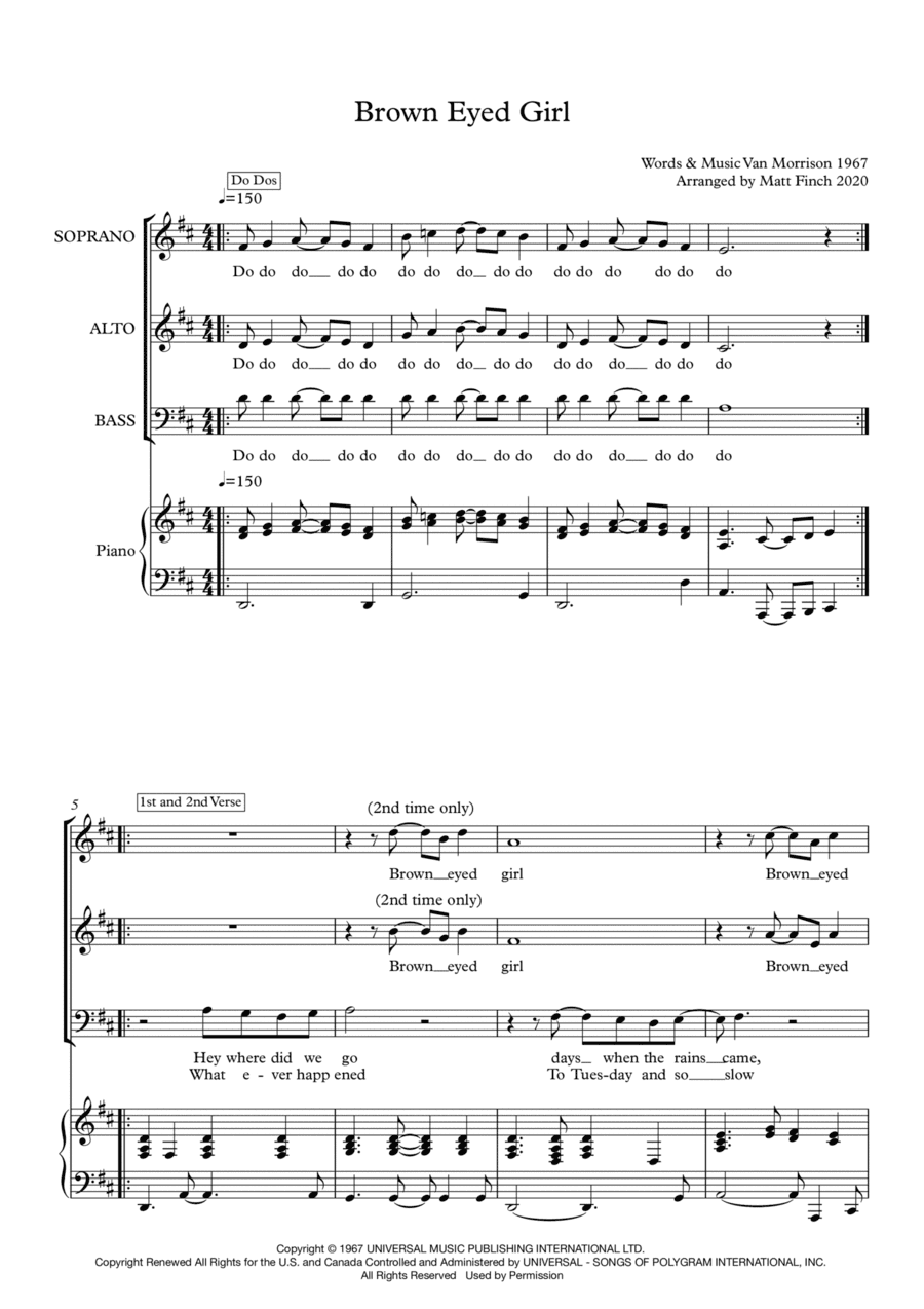 Brown Eyed Girl (arr. Matt Finch)