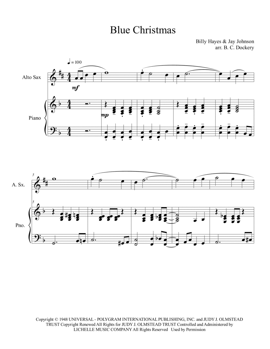 Blue Christmas (arr. B. C. Dockery)