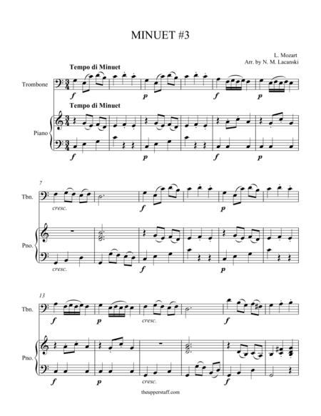 Minuet #3 (arr. Nick Lacanski)