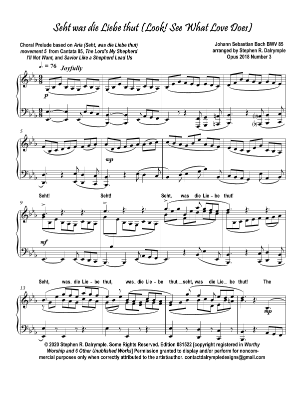 Seht was die Lieber thut! (Look! See What Love Does) (arr. Stephen R Dalrymple (Dalrymple Designs))