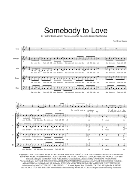 Somebody To Love (arr. Bryan Sharpe)