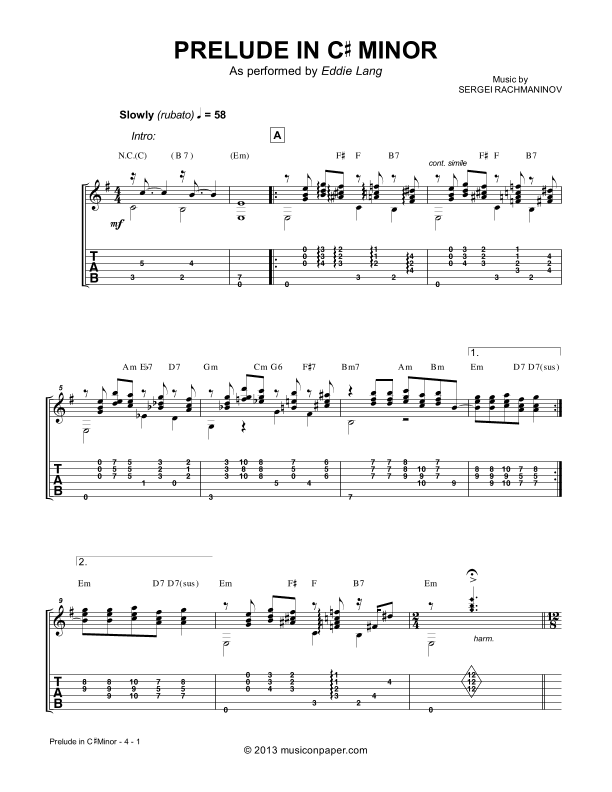 Prelude in C# Minor (arr. Hemme Luttjeboer)