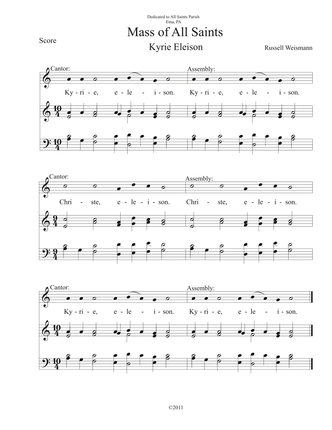 Mass of All Saints