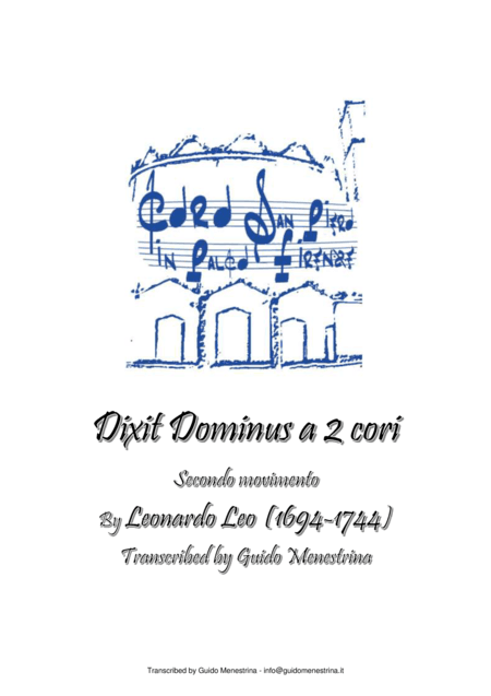 Leonardo Leo - Dixit Dominus a 2 cori, 1741, Secondo movimento (arr. Guido Menestrina)