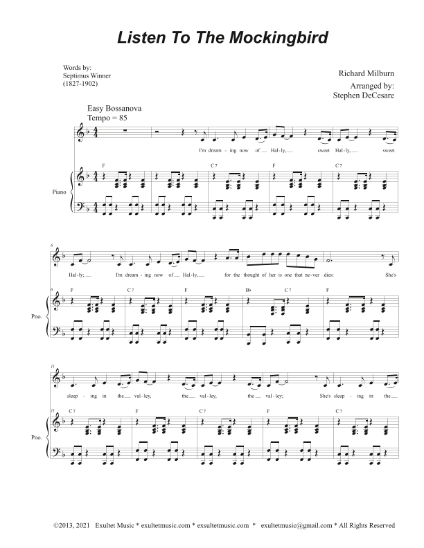 Listen To The Mockingbird (Vocal Solo) (arr. Stephen DeCesare)