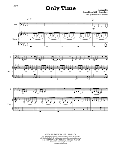 Only Time (arr. Kenneth D. Friedrich)