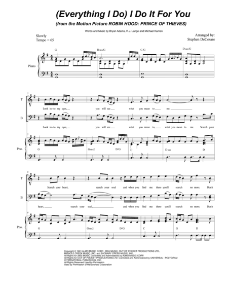 (Everything I Do) I Do It For You (arr. Stephen DeCesare)