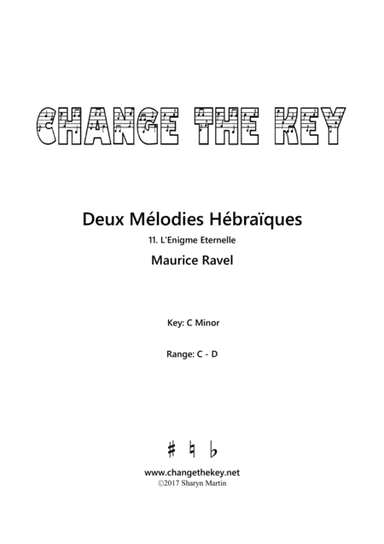 Deux Melodies Hebraiques - L'Enigme Eternelle - C Minor (arr. Change the Key)