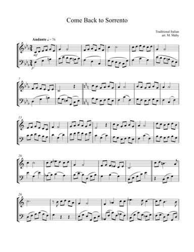 3 Italian Songs for Violin & Cello Duet (arr. Marion Maby)
