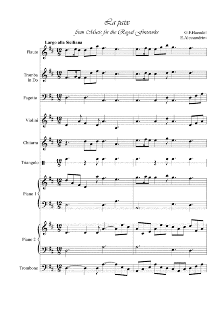Music for the royal fireworks: La Paix (arr. Ester Alessandrini)