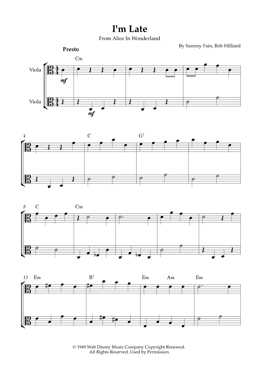 I'm Late (arr. Karen Gueiros)