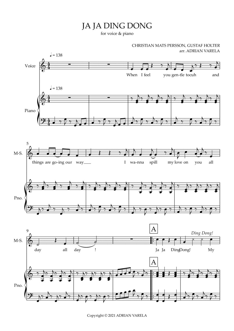 Ja Ja Ding Dong (arr. Adrian Varela)