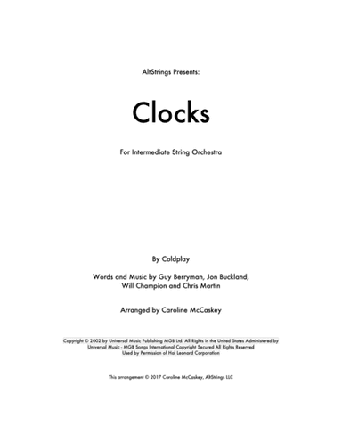 Clocks (arr. Caroline McCaskey)